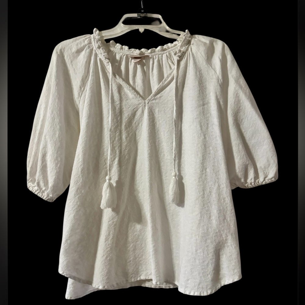 Knox Rose White Peasant Blouse